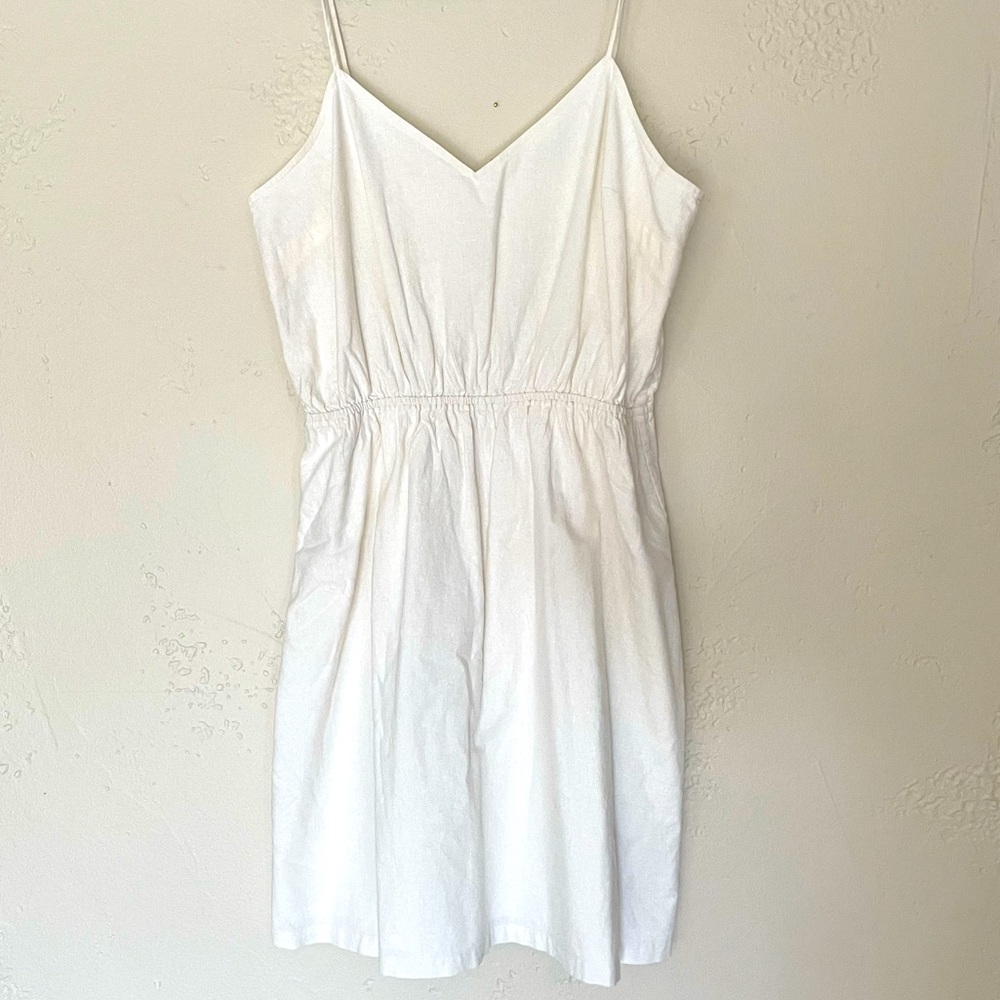 Brand NWT off-white linen dress from J. Crew; size L never been worn